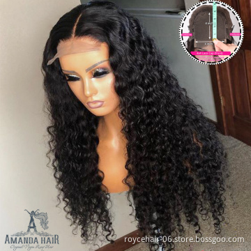Cheap Indian Virgin Cuticle Aligned Human Hair Extensions and Wigs,Jerry Curl Hair Transparent 4x4 Swiss Lace Front Wig